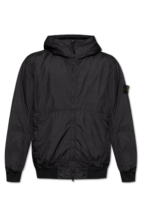 Black Jacket Organic-Look Nylon Panama-TC Stone Island